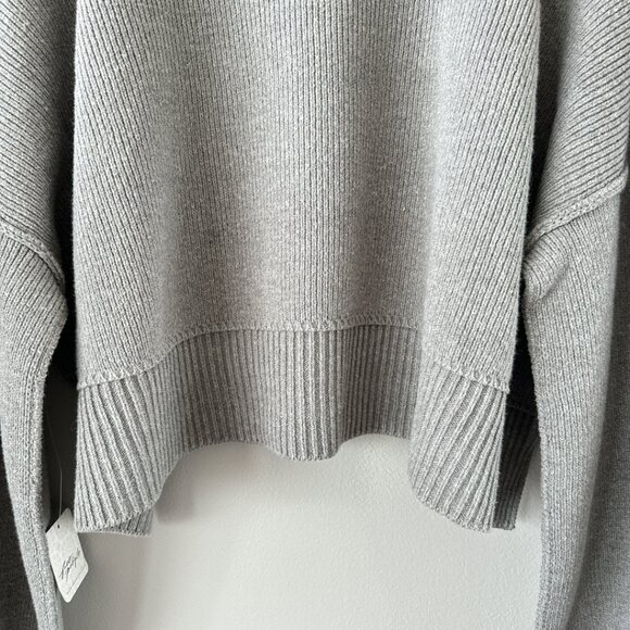 Free People Easy Street Crop Pullover Grey oversized New with tags! XL sweater - Picture 13 of 16